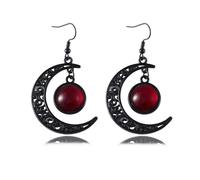 Gothic Moon Earrings Witch Earrings for Women Black Moon Earring Goth Witch Accessories Halloween Jewelry, Zinc, No Gemstone