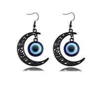 Gothic Moon Earrings Witch Earrings for Women Black Moon Earring Goth Witch Accessories Halloween Jewelry, Zinc, No Gemstone