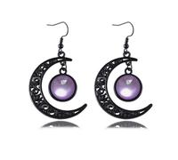 Gothic Moon Earrings Witch Earrings for Women Black Moon Earring Goth Witch Accessories Halloween Jewelry, Zinc, No Gemstone