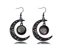 Gothic Moon Earrings Witch Earrings for Women Black Moon Earring Goth Witch Accessories Halloween Jewelry, Zinc, No Gemstone