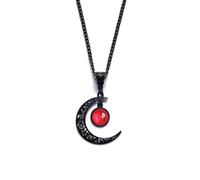 Gothic Moon Pendant Statement Necklace for Women Punk Vintage Crystal Black Crescent Collarbone Choker Darkness Moon Necklace Halloween Jewelry Gifts, L, Crystal, Crystal