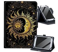 Gothic Moon Sun Universal 9.0-10.5 inch Tablet Case, 360 Degree Rotating Kickstand Multi Angles Viewing Cover PU Leather Tablet Protector Case for 9.0-10.5 inch Touchscreen Tablet