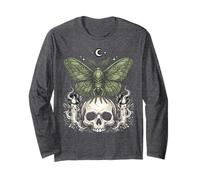 Gothic Moth and Butterfly Pastel Goth Kawaii Skeleton Long Sleeve T-Shirt