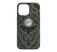 Gothic Moth Moon Dark Witchy Green Aesthetic Case for iPhone 13 Pro Max