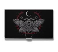 Gothic Moth Occult Business Card Holder for Men Women
