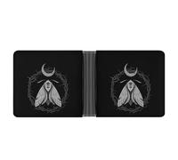 Gothic Moth Occult Novelty Billfold Wallet Funny Wallets Bill Coin Card Holder Funny Pouch Purse for Men Women