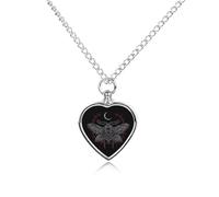 Gothic Moth Occult Personalized Pet Urn Necklace Keepsake Urn Pendant Cremation Jewelry Gifts for Dog Cat Lover
