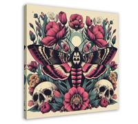 Gothic Moth Poster Canvas Poster Wall Art Decor Print Picture Paintings for Living Room Bedroom Decoration 12x12inch(30x30cm)