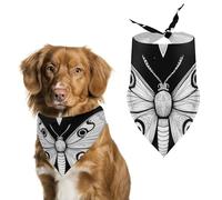 Gothic Moth Skull Sun Moon Black And White Pet Bib Soft Pet Neckerchief Comfortable Dogs Neckerchief For Cats Party Summer