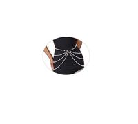 Gothic Multi-Layered Beaded Waist Chain Belt Sexy Halloween Rave Waist Body Chain Jewelry Layered Pearl Belly Chain Belt Long Waistband Dress for Women (Layered)