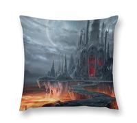 Gothic Mystery The Foggy Castle Double-Sided Pillowcase | Short Plush Ultra Soft Cozy Decorative Throw Pillow Cover | Style 12x12in(30x30cm) | for Sofa, Bedroom & Living Room
