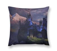 Gothic Mystery The Foggy Castle Double-Sided Pillowcase | Short Plush Ultra Soft Cozy Decorative Throw Pillow Cover | Style 12x12in(30x30cm) | for Sofa, Bedroom & Living Room