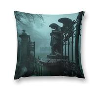 Gothic Mystery The Foggy Castle Double-Sided Pillowcase | Short Plush Ultra Soft Cozy Decorative Throw Pillow Cover | Style 12x12in(30x30cm) | for Sofa, Bedroom & Living Room