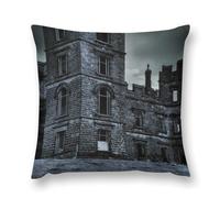 Gothic Mystery The Foggy Castle Double-Sided Pillowcase | Short Plush Ultra Soft Cozy Decorative Throw Pillow Cover | Style 20x20in(50x50cm) | for Sofa, Bedroom & Living Room
