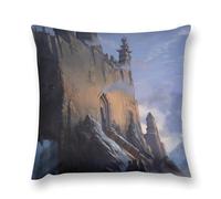 Gothic Mystery The Foggy Castle Double-Sided Pillowcase | Short Plush Ultra Soft Cozy Decorative Throw Pillow Cover | Style 16x16in(40x40cm) | for Sofa, Bedroom & Living Room