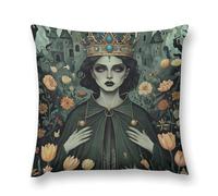 Gothic Mystery The Foggy Castle Double-Sided Pillowcase | Short Plush Ultra Soft Cozy Decorative Throw Pillow Cover | Style 12x12in(30x30cm) | for Sofa, Bedroom & Living Room