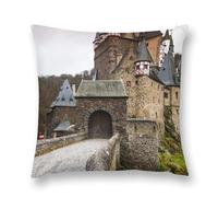 Gothic Mystery The Foggy Castle Double-Sided Pillowcase | Short Plush Ultra Soft Cozy Decorative Throw Pillow Cover | Style 12x12in(30x30cm) | for Sofa, Bedroom & Living Room