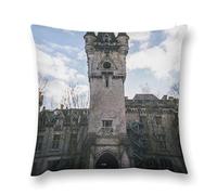 Gothic Mystery The Foggy Castle Double-Sided Pillowcase | Short Plush Ultra Soft Cozy Decorative Throw Pillow Cover | Style 18x18in(45x45cm) | for Sofa, Bedroom & Living Room