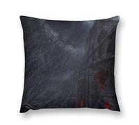 Gothic Mystery The Foggy Castle Double-Sided Pillowcase | Short Plush Ultra Soft Cozy Decorative Throw Pillow Cover | Style 12x12in(30x30cm) | for Sofa, Bedroom & Living Room