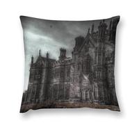 Gothic Mystery The Foggy Castle Double-Sided Pillowcase | Short Plush Ultra Soft Cozy Decorative Throw Pillow Cover | Style 12x12in(30x30cm) | for Sofa, Bedroom & Living Room