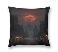 Gothic Mystery The Foggy Castle Double-Sided Pillowcase | Short Plush Ultra Soft Cozy Decorative Throw Pillow Cover | Style 12x12in(30x30cm) | for Sofa, Bedroom & Living Room