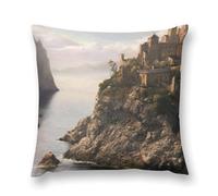 Gothic Mystery The Foggy Castle Double-Sided Pillowcase | Short Plush Ultra Soft Cozy Decorative Throw Pillow Cover | Style 16x16in(40x40cm) | for Sofa, Bedroom & Living Room