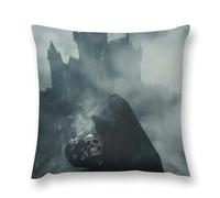 Gothic Mystery The Foggy Castle Double-Sided Pillowcase | Short Plush Ultra Soft Cozy Decorative Throw Pillow Cover | Style 12x12in(30x30cm) | for Sofa, Bedroom & Living Room