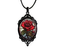Gothic Necklace for Men Women,Raven Cross Glass Necklaces Bat Pendant Necklace Vintage Gothic Rope Chain Crow Bat Choker Victorian Cemetery Guest Necklaces Halloween Christmas Birthday Jewelry, L