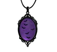 Gothic Necklace for Men Women,Raven Cross Glass Necklaces Bat Pendant Necklace Vintage Gothic Rope Chain Crow Bat Choker Victorian Cemetery Guest Necklaces Halloween Christmas Birthday Jewelry, L