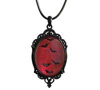 Gothic Necklace for Men Women,Raven Cross Glass Necklaces Bat Pendant Necklace Vintage Gothic Rope Chain Crow Bat Choker Victorian Cemetery Guest Necklaces Halloween Christmas Birthday Jewelry, L