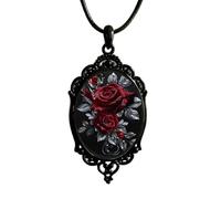 Gothic Necklace for Men Women,Raven Cross Glass Necklaces Bat Pendant Necklace Vintage Gothic Rope Chain Crow Bat Choker Victorian Cemetery Guest Necklaces Halloween Christmas Birthday Jewelry, L