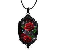 Gothic Necklace for Men Women,Raven Cross Glass Necklaces Bat Pendant Necklace Vintage Gothic Rope Chain Crow Bat Choker Victorian Cemetery Guest Necklaces Halloween Christmas Birthday Jewelry, L