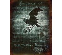 Gothic Nevermore Crow Metal Tin Sign Retro Wall Decor Vintage Tin Signs for Home Bar Coffee 8X12 Inch Inch
