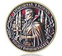 Gothic Night Lord Challenge Coin, High-Relief Vampire Fantasy Token