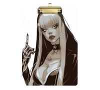 Gothic Nun Cool A4 Plastic clipboard for Girls Waterproof clipboard case Metal for Teacher Must Haves Classroom Elementary Size 9 x 12