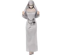Uk 8-10 Grey Ladies Gothic Nun Costume - nun costume fancy dress halloween gothic ladies outfit scary adult mary