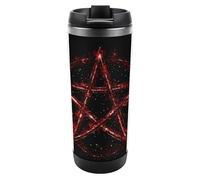 Gothic Occult Satan Penta Symbol 12oz Coffee Cup Travel Mug Stainless Steel Double Walled Insulated Tumbler with Lid