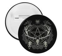 Gothic Occult Satan Penta Symbol Skull Buttons Pin Badges Tinplate Lapel Pins Crafts for Shirts Clothes Bag Accessory 1PCS