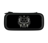Gothic Occult Satan Penta Symbol Skull Carry Case for Switch Carrying Cover Storage Bag Protective Accessories Travel Black-Style