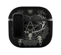 Gothic Occult Satan Penta Symbol Skull Case Compatible with AirPods 4 Hard Earphone Case Protective Cover