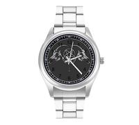 Gothic Occult Satan Penta Symbol Skull Mens Watches Print Analog Quartz Watch Business Wristwatch Casual