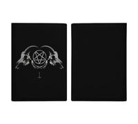 Gothic Occult Satan Penta Symbol Skull Passport Holder Travel Passport Wallet Case