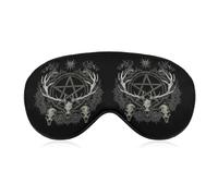 Gothic Occult Satan Penta Symbol Skull Sleep Mask Soft Eye Mask Eye Cover Eyeshade Blindfold with Adjustable Strap
