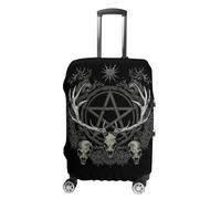 Gothic Occult Satan Penta Symbol Skull Suitcase Cover Washable Luggage Protective Covers Travel XL