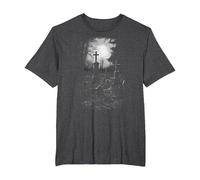 Gothic Old Graveyard T-Shirt, Men's Big and Tall, Dark Heather Grey, 2X Tall