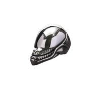 Gothic Openable Alien Skull Ring Stainless Steel Men's Skeleton Biker Punk Ring-10-Silver with Silver Top
