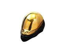 Gothic Openable Alien Skull Ring Stainless Steel Men's Skeleton Biker Punk Ring-8-Black with Gold Top