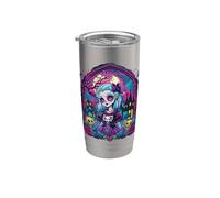 Gothic Pastel Haunted Doll Cat Moon Art Stainless Steel Insulated Tumbler