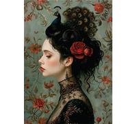 Gothic Peacock Portrait Rice Paper, 29 x 40cm (1pc) - for Furniture Poster Craft Decoupage by CRAFT KREATIVELY