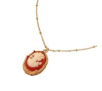 Gothic Princess Embossed Oval Choker Necklace for Women Punk Vintage Victorian Cameo Pendant Retro Elegant Goth Statement Adjustable Satellite Chain Party Costume Jewelry Birthday Halloween Gifts, One